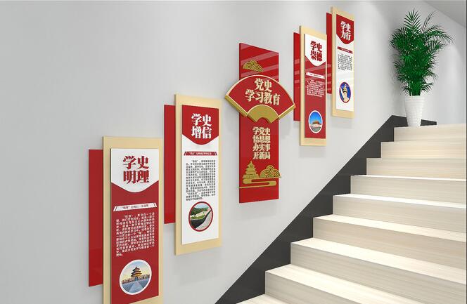 黨史學(xué)習教育樓梯文化墻
