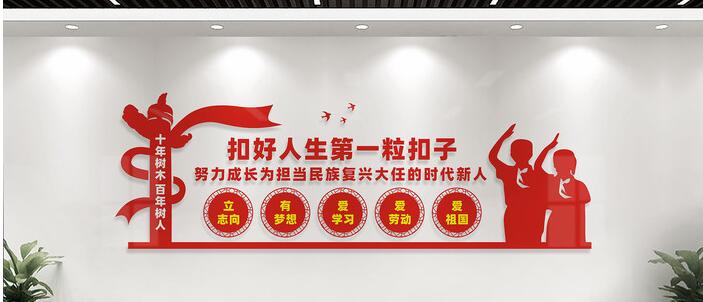 扣好人生第一?？圩有@文化墻創(chuàng  )意設計圖片