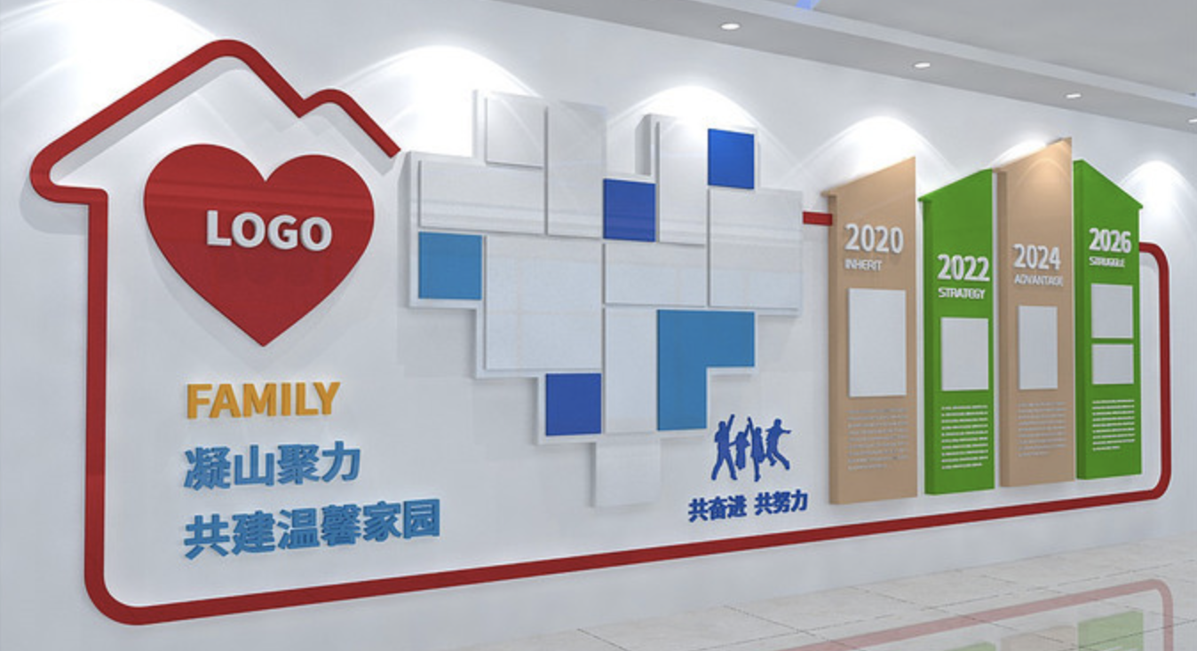 公司團隊風(fēng)彩文化墻設計
